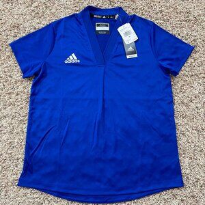 Adidas Women’s Tiro Aeroready V-Neck Jersey Shirt Blue, Size Medium (New)